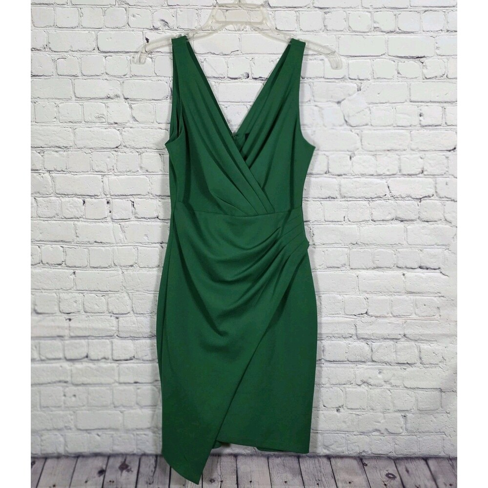 GUESS Women's Sz 4 Emerald Green Ruched Bodycon Cocktail Dress